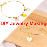 2PCS Stainless Steel Open Bracelet DIY Adjustable Bangle