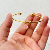 2PCS Stainless Steel Open Bracelet DIY Adjustable Bangle
