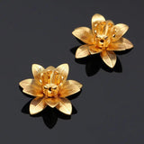 20pcs Silver 6*15mm Copper Flower Bead Caps for Stud Earrings DIY
