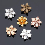 20pcs Silver 6*15mm Copper Flower Bead Caps for Stud Earrings DIY