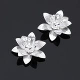 20pcs Silver 6*15mm Copper Flower Bead Caps for Stud Earrings DIY