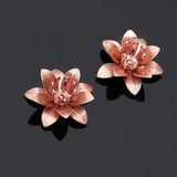 20pcs Silver 6*15mm Copper Flower Bead Caps for Stud Earrings DIY