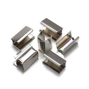 100pcs Metal Square Fastener Crimping Cord String Rope Clip for Jewelry Making