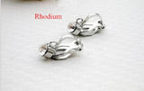 10pcs Copper Earring Clips with Rhinestone, No Piercing Earring Wire Hooks