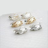 10pcs Copper Earring Clips with Rhinestone, No Piercing Earring Wire Hooks