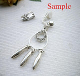 10pcs Copper Earring Clips with Rhinestone, No Piercing Earring Wire Hooks
