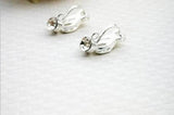 10pcs Copper Earring Clips with Rhinestone, No Piercing Earring Wire Hooks