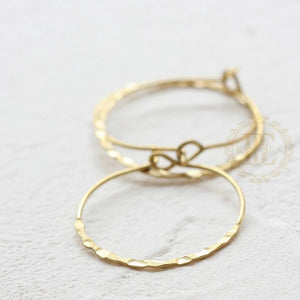 20 Solid Raw Brass Hammered Earring Findings (4534C)