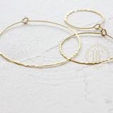 20 Solid Raw Brass Hammered Earring Findings (4534C)