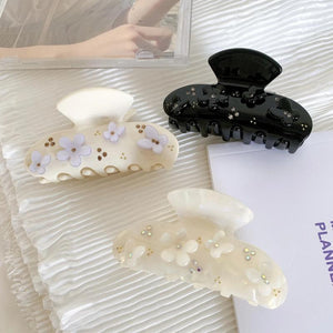 Fresh Rhinestone Flower Butterfly Sweet Claw Clip