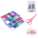 Colorful Glass Beads DIY Jewelry Accessories 24-grid Pack
