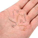 50pcs Stainless Steel Earrings Hooks Clasps Golden Ear Earring Wire