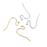 50pcs Stainless Steel Earrings Hooks Clasps Golden Ear Earring Wire