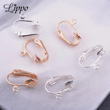 12pcs Copper Silver Plated Ear Clip Earrings Findings