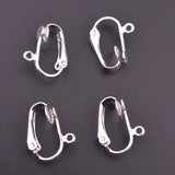 12pcs Copper Silver Plated Ear Clip Earrings Findings