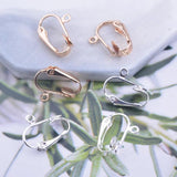 12pcs Copper Silver Plated Ear Clip Earrings Findings