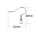 100pcs Stainless Steel Earring Clasps Fish Hook DIY Findings