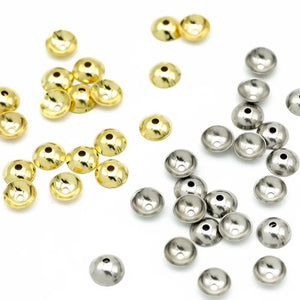 100pcs Stainless Steel Bead Caps 3-10mm Colorfast DIY Supplies