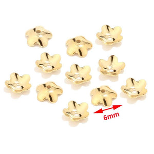 40pcs 304 Stainless Steel Filigree Flower Bead Caps for Jewelry Making 6mm 10mm
