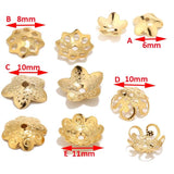 40pcs 304 Stainless Steel Filigree Flower Bead Caps for Jewelry Making 6mm 10mm
