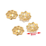 40pcs 304 Stainless Steel Filigree Flower Bead Caps for Jewelry Making 6mm 10mm