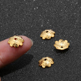 40pcs 304 Stainless Steel Filigree Flower Bead Caps for Jewelry Making 6mm 10mm