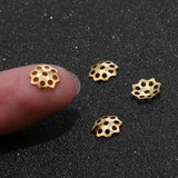 40pcs 304 Stainless Steel Filigree Flower Bead Caps for Jewelry Making 6mm 10mm