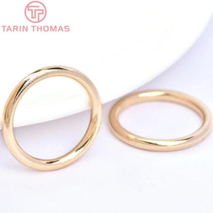 10PCS Champagne Plated Brass Closed Jump Rings for Jewelry Making