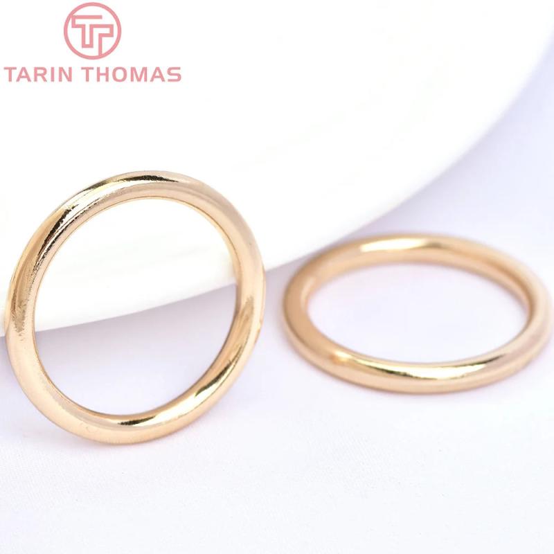 10PCS Champagne Plated Brass Closed Jump Rings for Jewelry Making