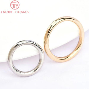 10PCS Champagne Plated Brass Closed Jump Rings for Jewelry Making