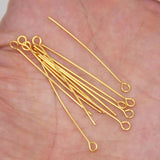 100Pcs 0.7mm Stainless Steel Eye Pins Hooks for Jewelry Making 30/40mm