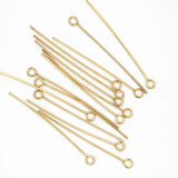 100Pcs 0.7mm Stainless Steel Eye Pins Hooks for Jewelry Making 30/40mm