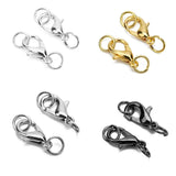 50pcs Metal Lobster Clasps w/ Jump Rings Silver Connectors DIY Jewelry Making