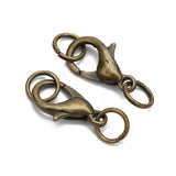 50pcs Metal Lobster Clasps w/ Jump Rings Silver Connectors DIY Jewelry Making