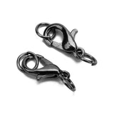 50pcs Metal Lobster Clasps w/ Jump Rings Silver Connectors DIY Jewelry Making