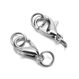 50pcs Metal Lobster Clasps w/ Jump Rings Silver Connectors DIY Jewelry Making
