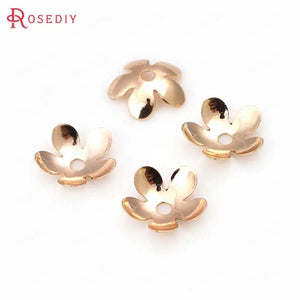 20PCS 8.5MM Champagne Brass Flower Bead Caps Jewelry Findings