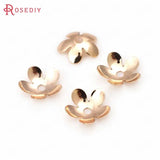 20PCS 8.5MM Champagne Brass Flower Bead Caps Jewelry Findings