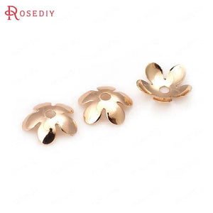 20PCS 8.5MM Champagne Brass Flower Bead Caps Jewelry Findings