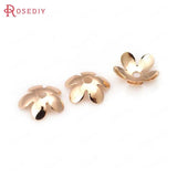 20PCS 8.5MM Champagne Brass Flower Bead Caps Jewelry Findings