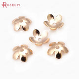 20PCS 8.5MM Champagne Brass Flower Bead Caps Jewelry Findings