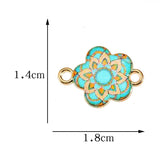20Pcs 14*18 Boho Alloy Flower Charms For Jewelry Making Craft