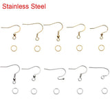 50pcs Stainless Steel Earrings Hooks Bulk Golden Anti Allergy Earring Clasp Wire