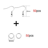 50pcs Stainless Steel Earrings Hooks Bulk Golden Anti Allergy Earring Clasp Wire