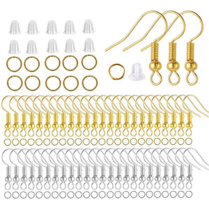 100/300 Hypoallergenic Earring Hook Ear Wires Open Jump Rings