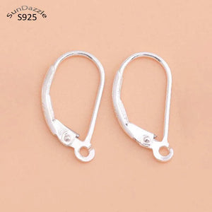 925 Sterling Silver Earring Hooks Franch Ear Wire Clip Settings Making Earrings