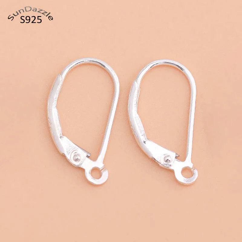 925 Sterling Silver Earring Hooks Franch Ear Wire Clip Settings Making Earrings
