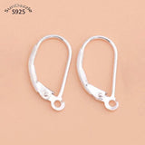 925 Sterling Silver Earring Hooks Franch Ear Wire Clip Settings Making Earrings