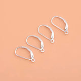 925 Sterling Silver Earring Hooks Franch Ear Wire Clip Settings Making Earrings