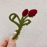 Female Velvet Tulip Grab Clip Hair Accessories